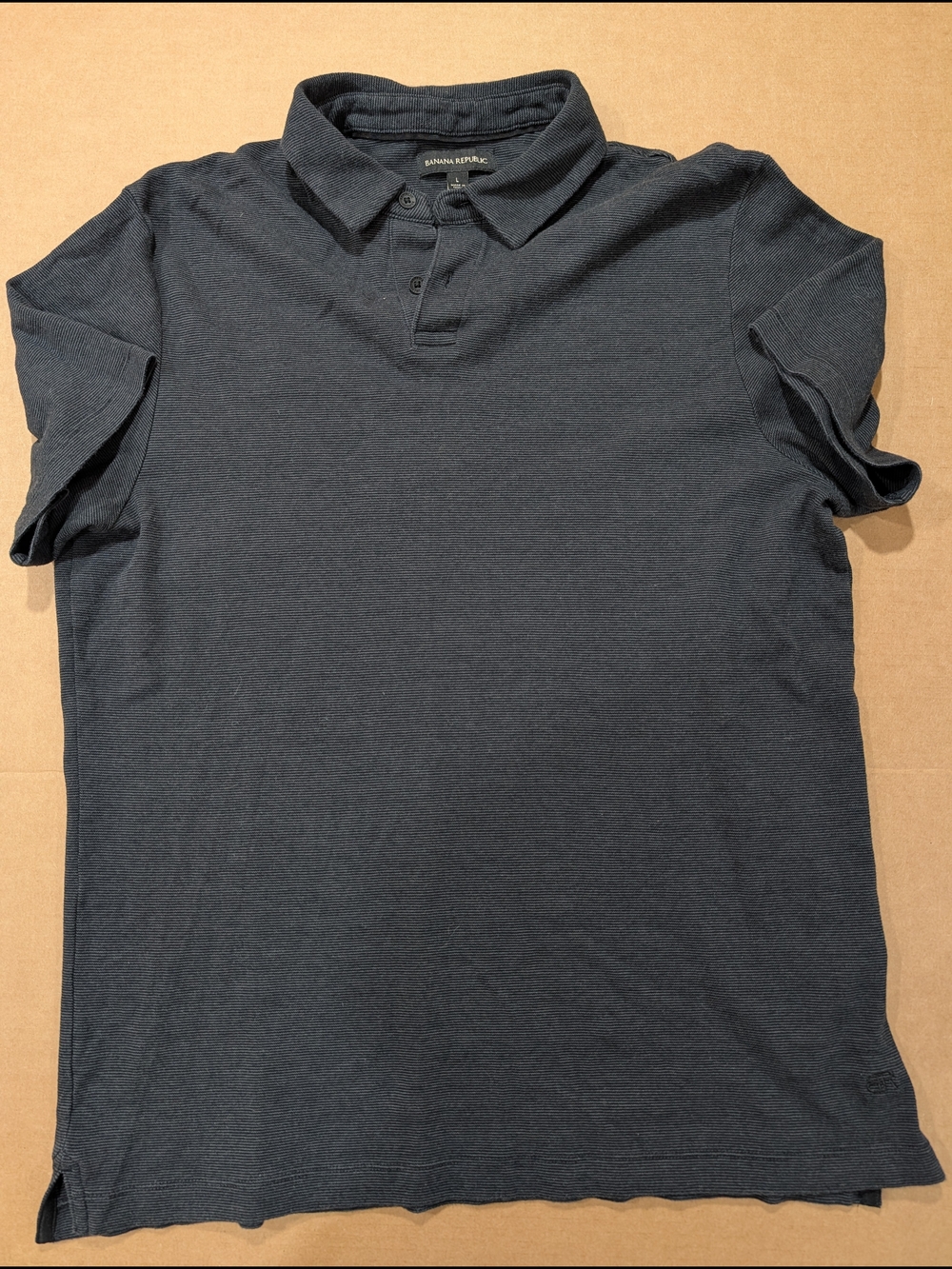 Banana Republic Men's Dark Charcoal Polo Shirt Size L 100% Cotton